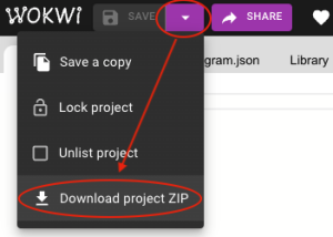 Exportation d'un projet au format .zip